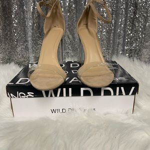 Wild Diva clear heel size 10 natural color